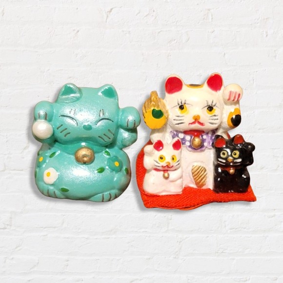 Maneki-neko Lucky Cat Mini Figures - Picture 1 of 11